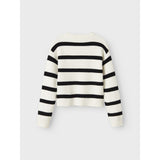 Name It Cloud Dancer W. Black Stripes Nkfvnilla Ls Sh Knit