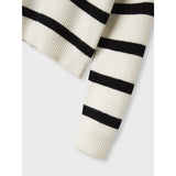 Name It Cloud Dancer W. Black Stripes Nkfvnilla Ls Sh Knit