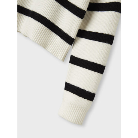Name It Cloud Dancer W. Black Stripes Nkfvnilla Ls Sh Knit