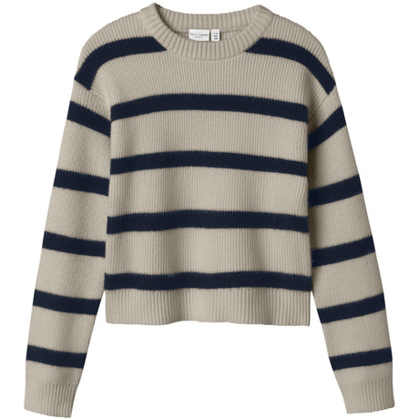 Name It Island Fossil W. Navy Blazer Stripes Nkfvnilla Ls Sh Knit