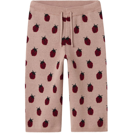 Lil'Atelier Misty Rose Nmflulio Wide Knit Ancle Pants Lil