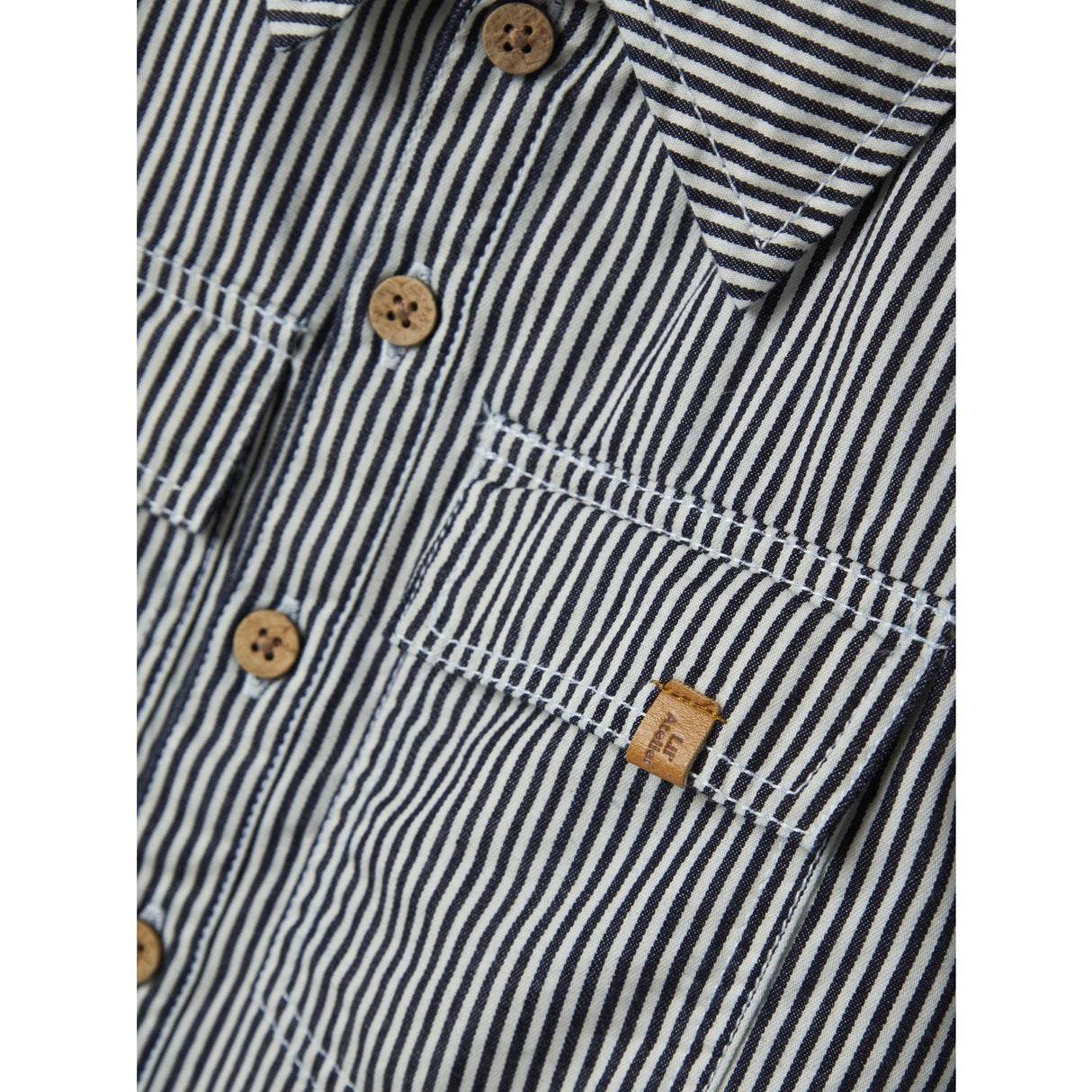 Lil'Atelier Dark Blue Denim White Nmmkasper Ls Loose Twi Shirt 4021-Cm Lil