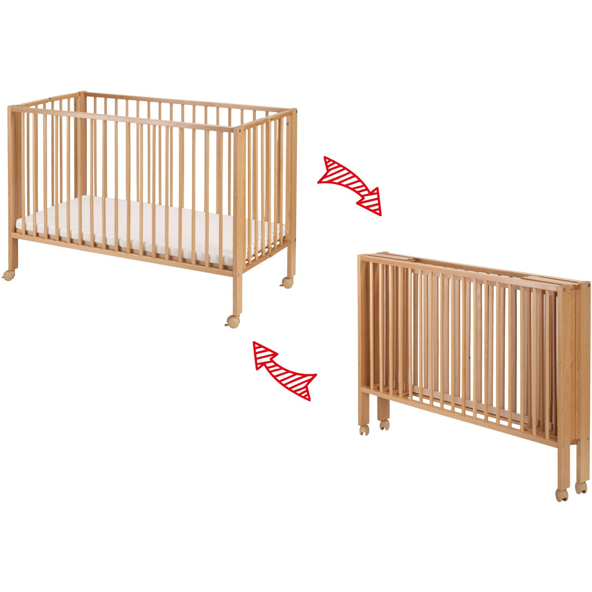 tiSsi® Nature Jori Foldable Bed Solid Beech