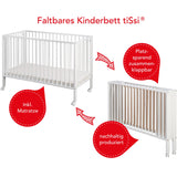 tiSsi® White Laquer Jori Foldable Bed Solid Beech