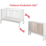 tiSsi® White Laquer Jori Foldable Bed Solid Beech