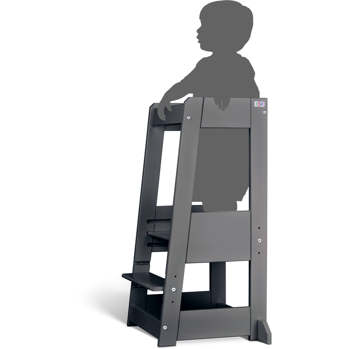 tiSsi® Grey Laquer Felix Learning Tower Solid Beech