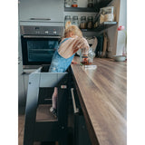 tiSsi® Grey Laquer Felix Learning Tower Solid Beech