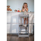 tiSsi® Stormy Grey Laquer Felix Learning Tower Solid Beech
