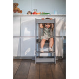 tiSsi® Stormy Grey Laquer Felix Learning Tower Solid Beech