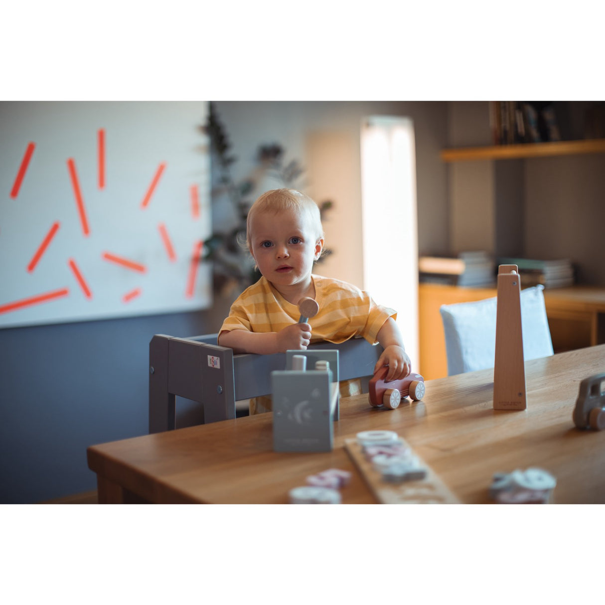 tiSsi® Stormy Grey Laquer Felix Learning Tower Solid Beech