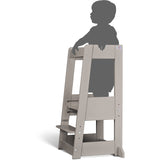 tiSsi® Stormy Grey Laquer Felix Learning Tower Solid Beech