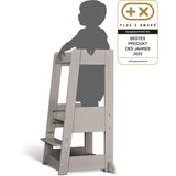 tiSsi® Stormy Grey Laquer Felix Learning Tower Solid Beech