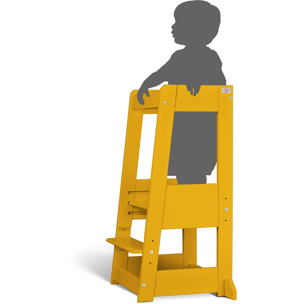 tiSsi® Sun Yellow Laquer Felix Learning Tower Solid Beech