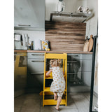 tiSsi® Sun Yellow Laquer Felix Learning Tower Solid Beech