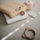 Mushie Honeycomb Beige Knitted Baby Blanket