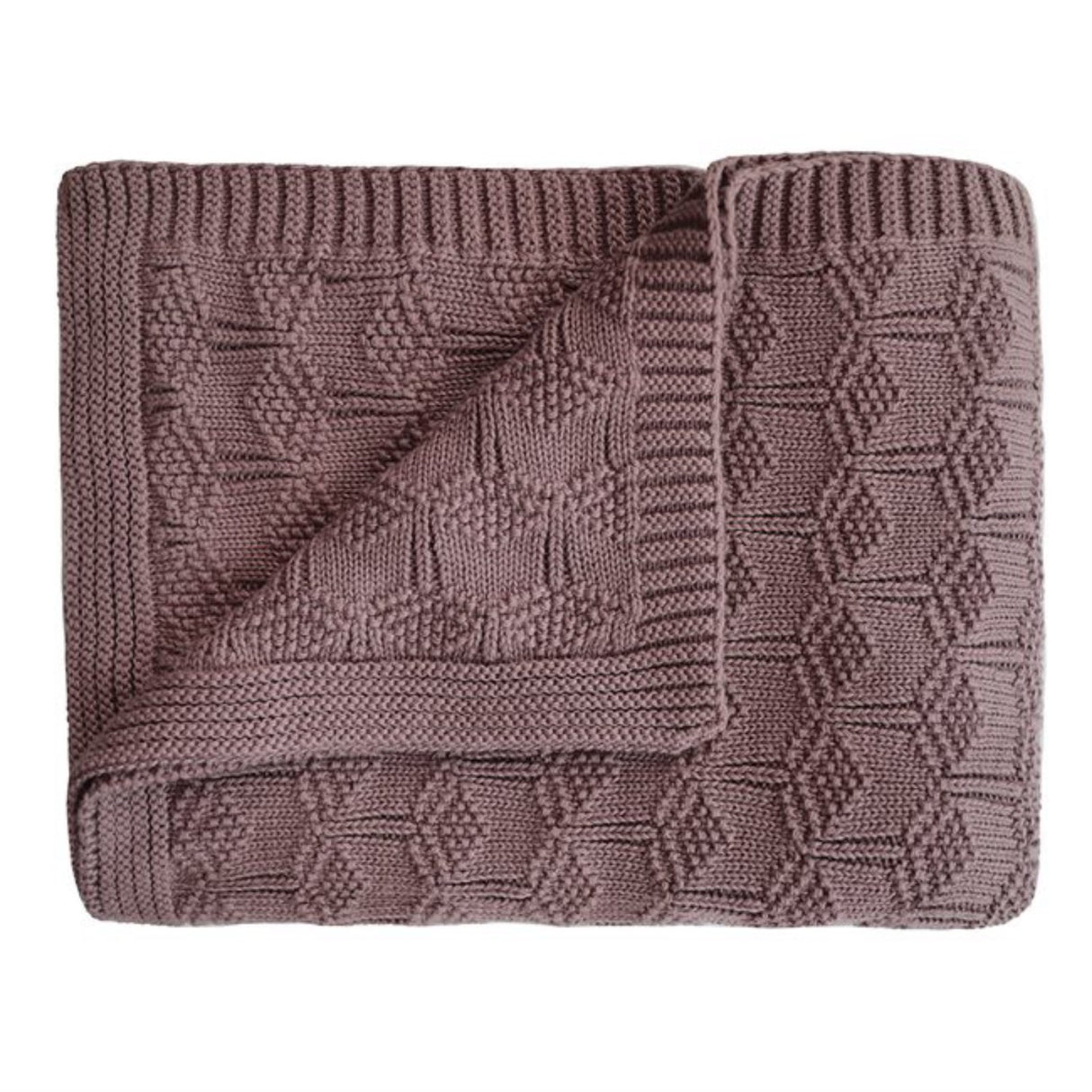 Mushie Honeycomb Desert Rose Knitted Baby Blanket