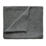 Mushie Pointelle Gray Melange Knitted Baby Blanket