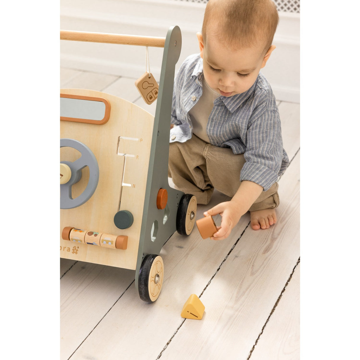 Sebra Wooden Activity Walker Car