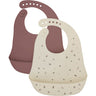 CeLaVi Rose Brown Silicon Bib (2-Pack)