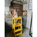 tiSsi® Sun Yellow Laquer Felix Learning Tower Solid Beech