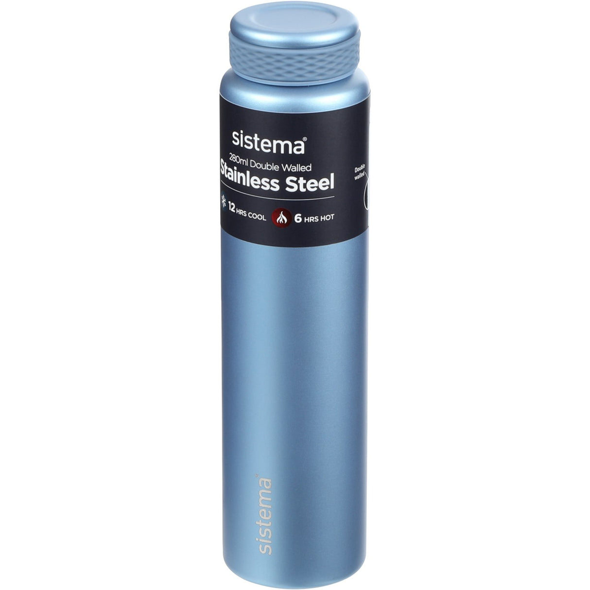 Sistema Peace Blue Stainless Steel Water Bottle 280 Ml