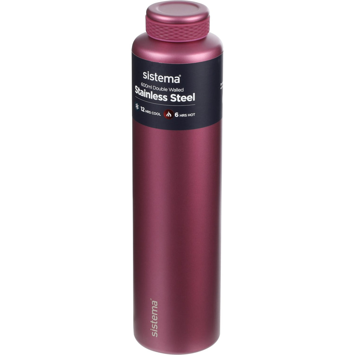 Sistema Fig Purple Stainless Steel Water Bottle 600 Ml