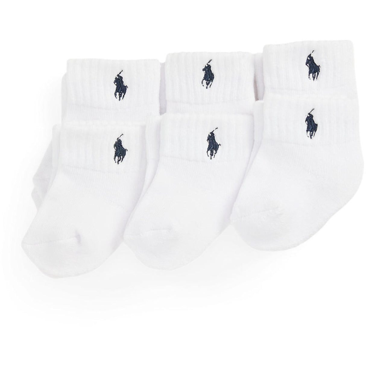 Ralph Lauren Baby Navy/White Baby Boy Ankle Socks 3-Pack