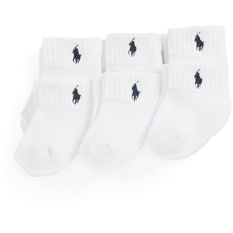 Ralph Lauren Baby Navy/White Baby Boy Ankle Socks 3-Pack