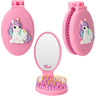 Ylvi Pink Folding Hairbrush With Unicorn
