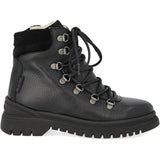 Angulus Black TEX Lace-up Boot with Zipper and Wool Lining