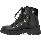Angulus Black TEX Lace-up Boot with Zipper and Wool Lining