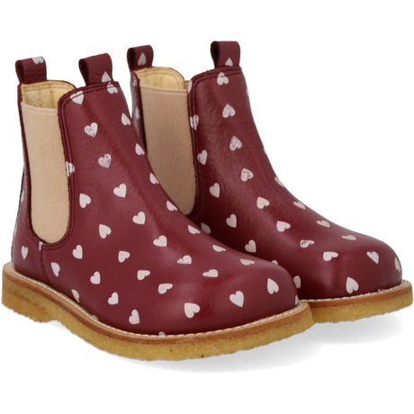 Angulus Berry Hearts/Rose Elastic Chelsea Printed Boot