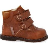 Angulus Cognac/Cognac Beginner TEX Boot with Heart Embroidery