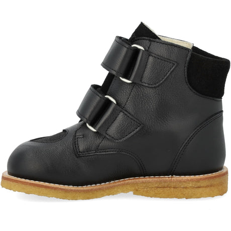 Angulus Black/Black Glitter TEX Boot with Sparkling Glitter Hearts