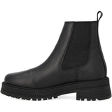 Angulus Black/Black Glitter Elastic Chelsea Boot with Elastic on Track Sole