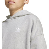 adidas Originals Medium Grey Heather/White Loose Hoodie Fl