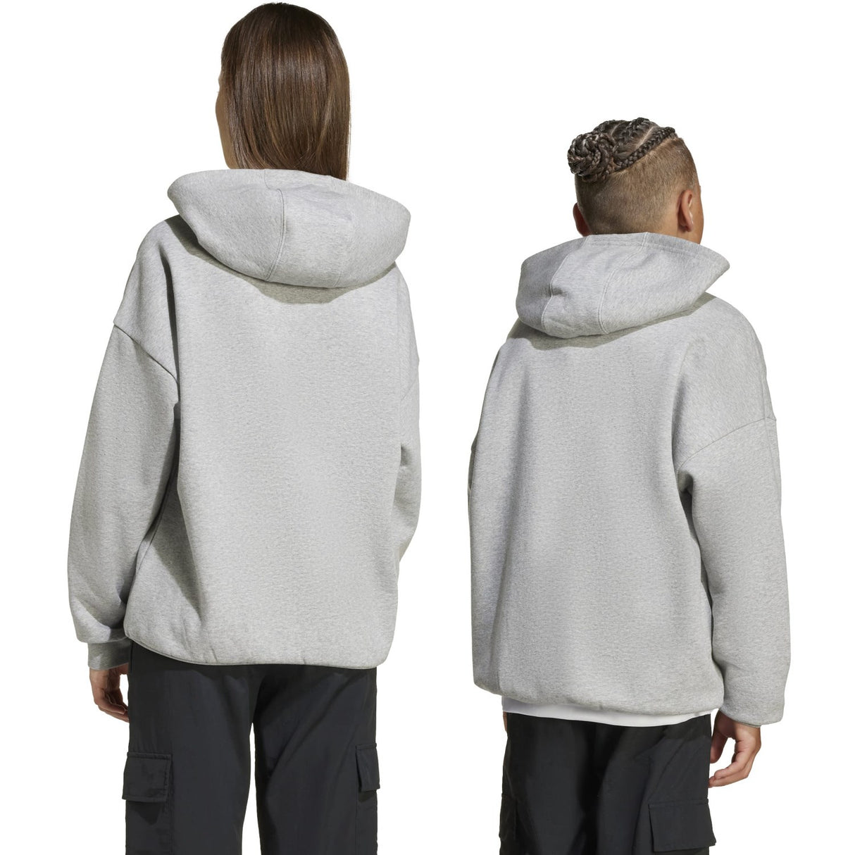 adidas Originals Medium Grey Heather/White Loose Hoodie Fl