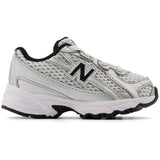 New Balance Silver Metallic 740 Kids Bungee Lace Sneakers