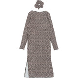 The New Feather Gray AOP TNPet L_S Pleat Dress