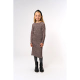 The New Feather Gray AOP TNPet L_S Pleat Dress