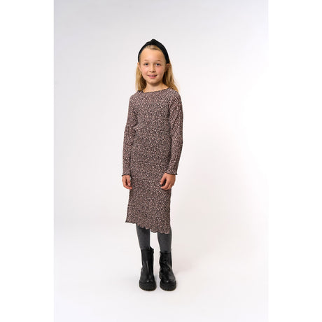 The New Feather Gray AOP TNPet L_S Pleat Dress