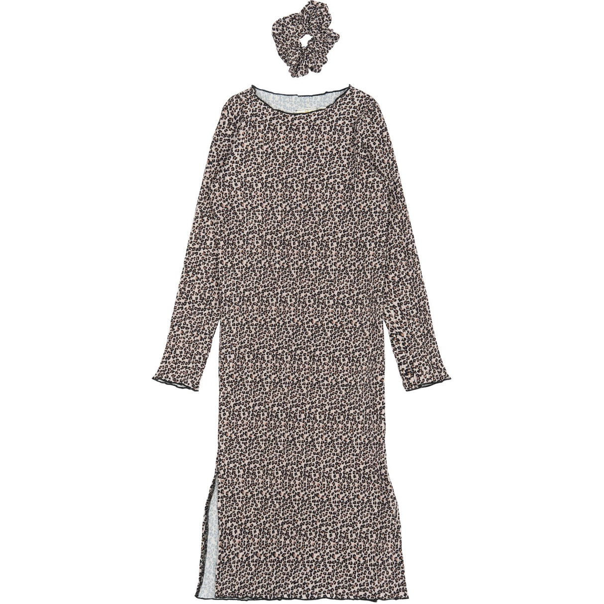 The New Feather Gray AOP TNPet L_S Pleat Dress
