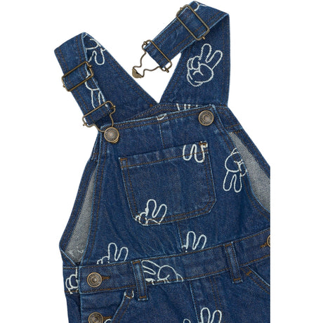 THE NEW Siblings Medium Blue Denim AOP TNSTProsper Denim Dungarees