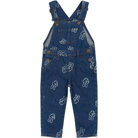 THE NEW Siblings Medium Blue Denim AOP TNSTProsper Denim Dungarees