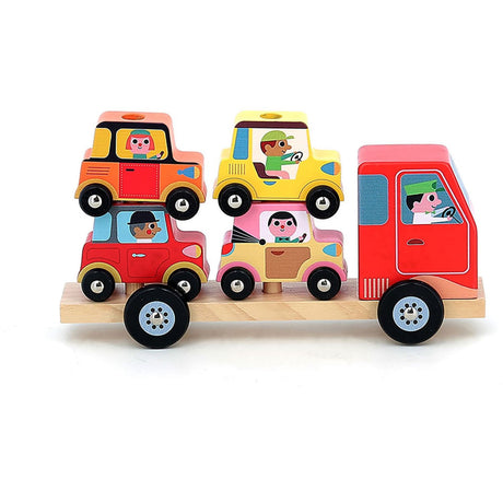 Vilac truck with trailer and stacker trucks