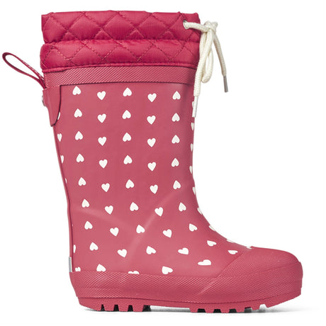 Angulus Red Hearts Print Rubber Boot