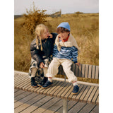 Angulus Black/Black Elastic Chelsea Boot with Salmon Nose and Bow