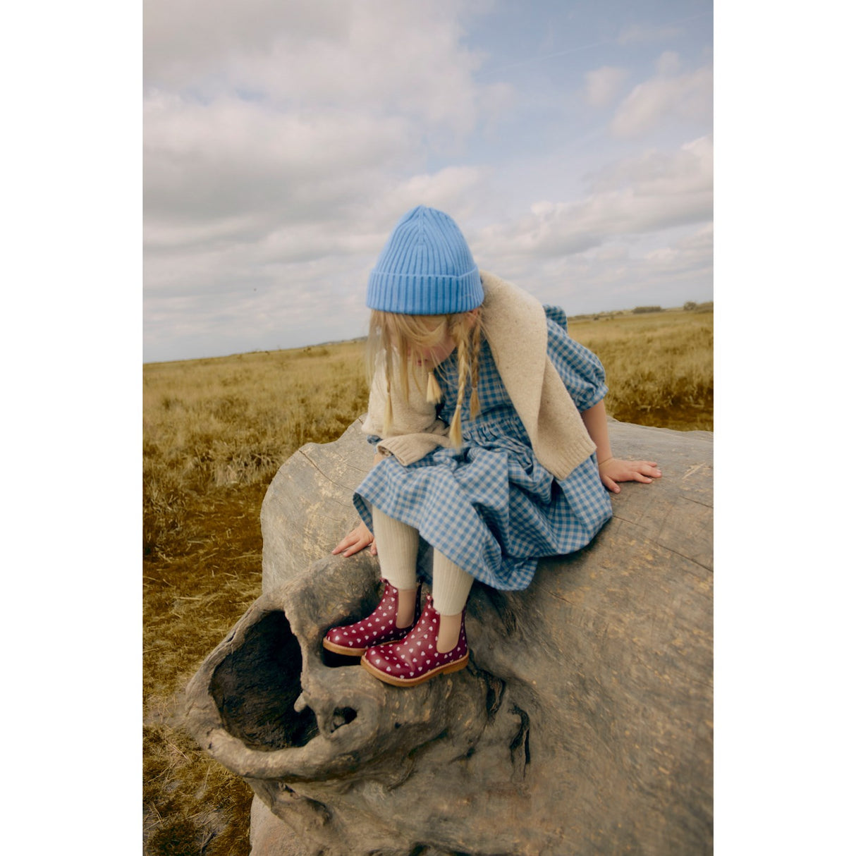 Angulus Berry Hearts/Rose Elastic Chelsea Printed Boot