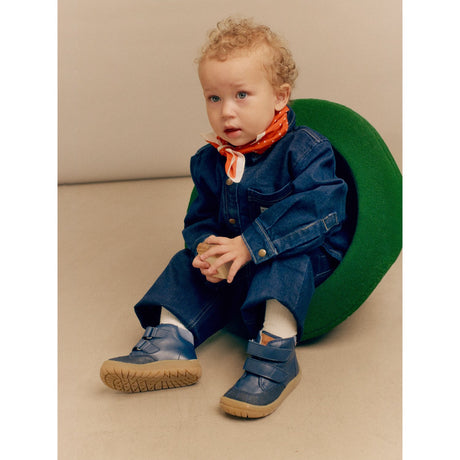 Angulus Navy/Tan/Blue Fog Beginner TEX Boot with Contrast Stitching