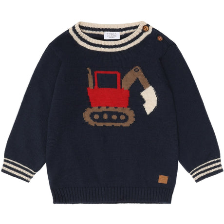 Hust & Claire More Navy Pilou Knit Backhoe